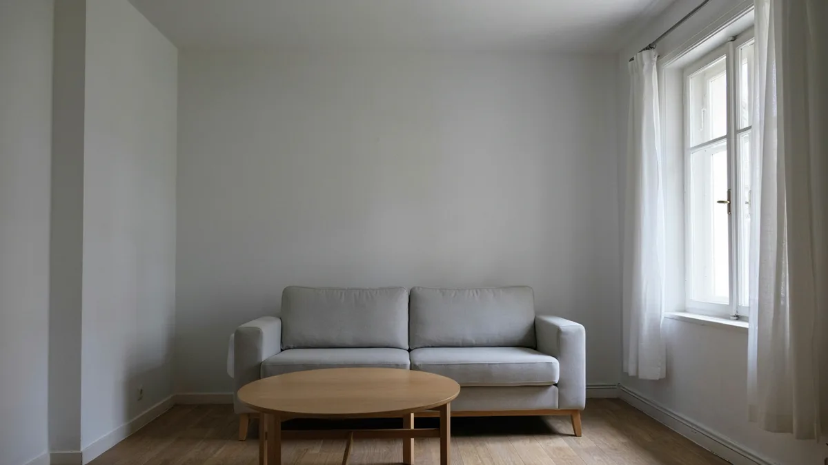 New wall finish: Before