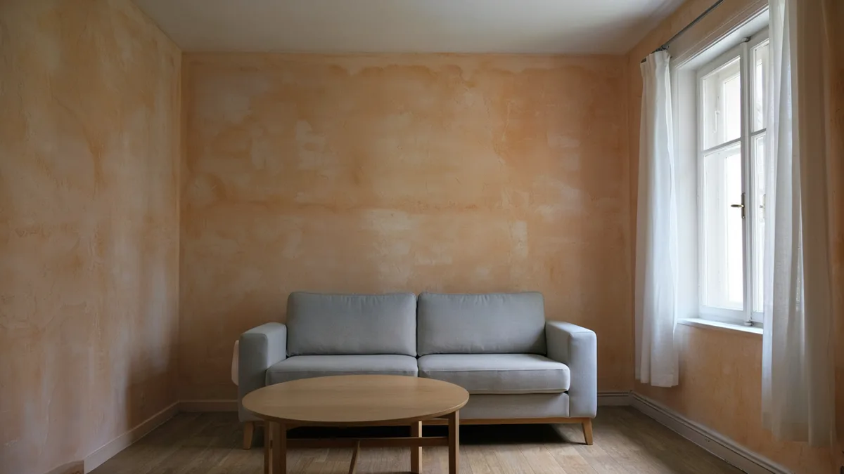 New wall finish: After